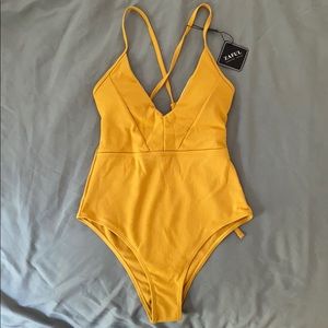 ZAFUL Golden Yellow One Piece Swimsuit